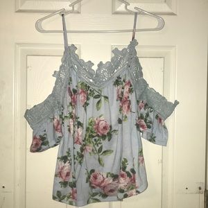 Charlotte Russe Floral Off the Shoulder Shirt